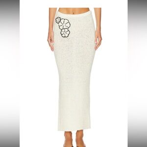 REVOLVE  Camilla merino alpaca  Maxi Skirt with Black Floral Appliqué